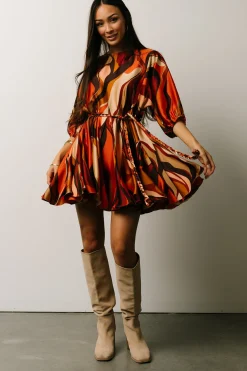 Discount Baltic Born Esma Mini Dress | Rust Multi