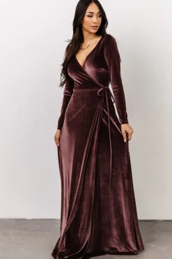 Best Baltic Born Esmerelda Velvet Wrap Maxi Dress | Dusty Plum
