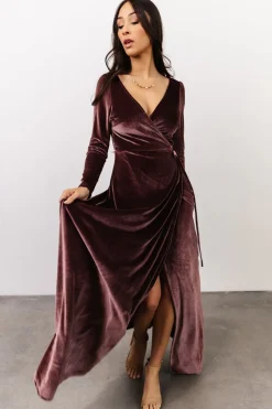 Best Baltic Born Esmerelda Velvet Wrap Maxi Dress | Dusty Plum