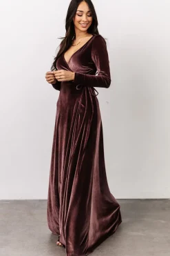 Best Baltic Born Esmerelda Velvet Wrap Maxi Dress | Dusty Plum