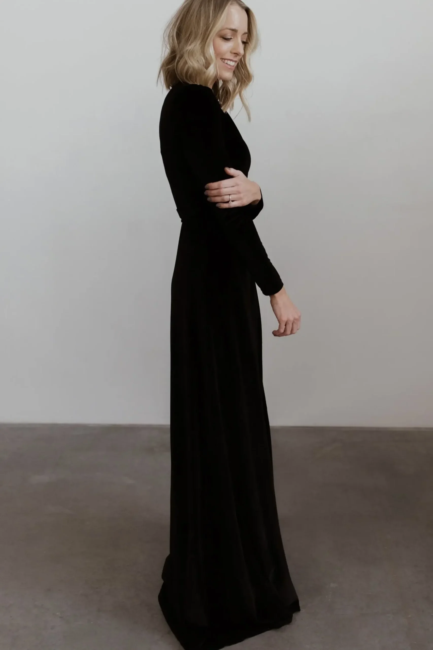 Online Baltic Born Esmerelda Velvet Wrap Maxi Dress | Black