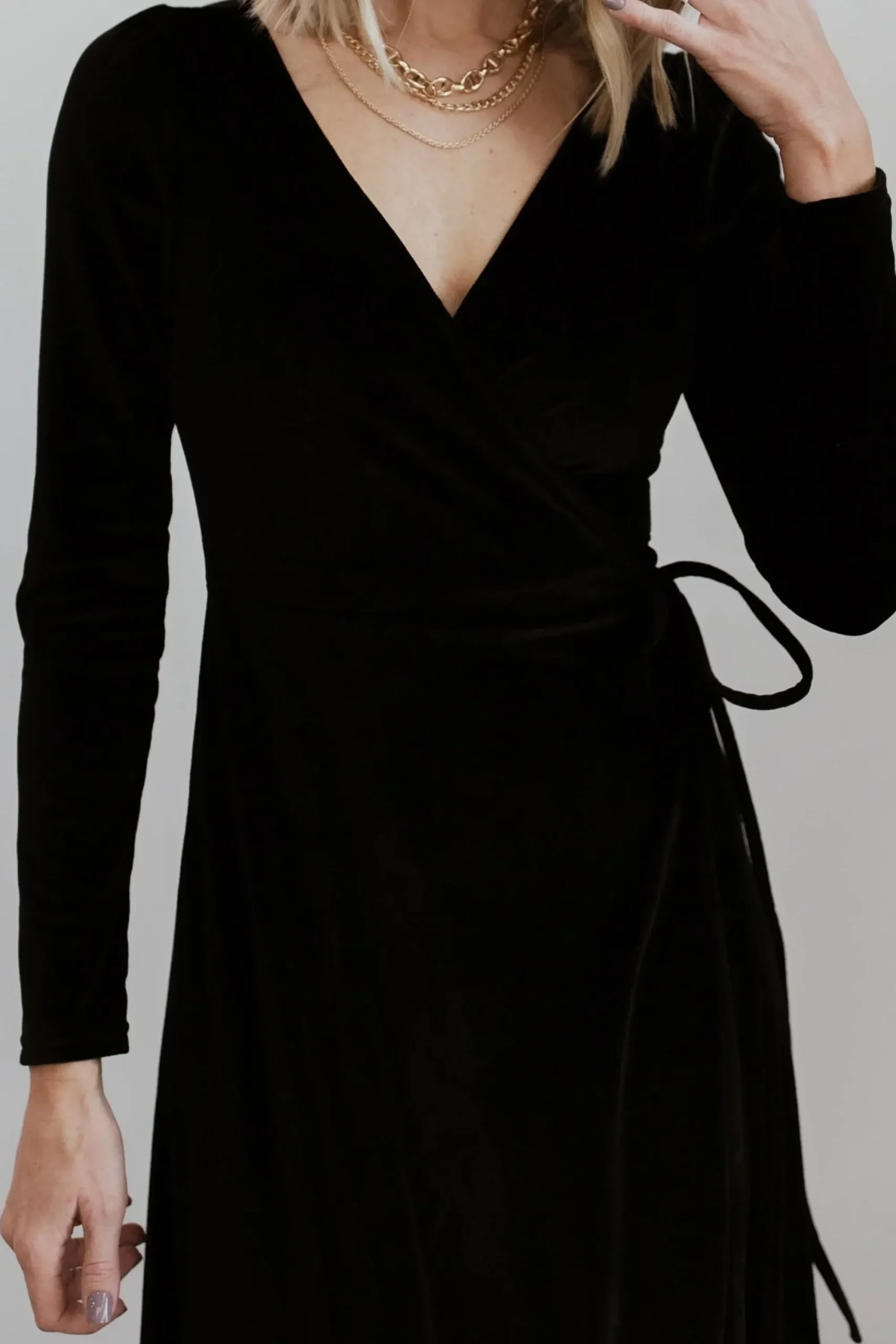 Online Baltic Born Esmerelda Velvet Wrap Maxi Dress | Black