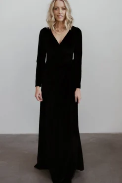 Online Baltic Born Esmerelda Velvet Wrap Maxi Dress | Black