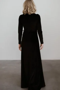 Online Baltic Born Esmerelda Velvet Wrap Maxi Dress | Black
