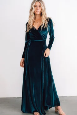 New Baltic Born Esmerelda Velvet Wrap Maxi Dress | Jade