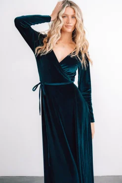 New Baltic Born Esmerelda Velvet Wrap Maxi Dress | Jade
