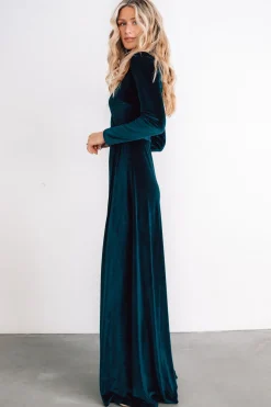 New Baltic Born Esmerelda Velvet Wrap Maxi Dress | Jade