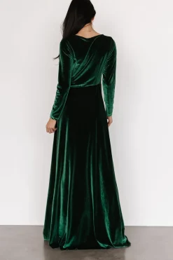 Clearance Baltic Born Esmerelda Velvet Wrap Maxi Dress | Forest