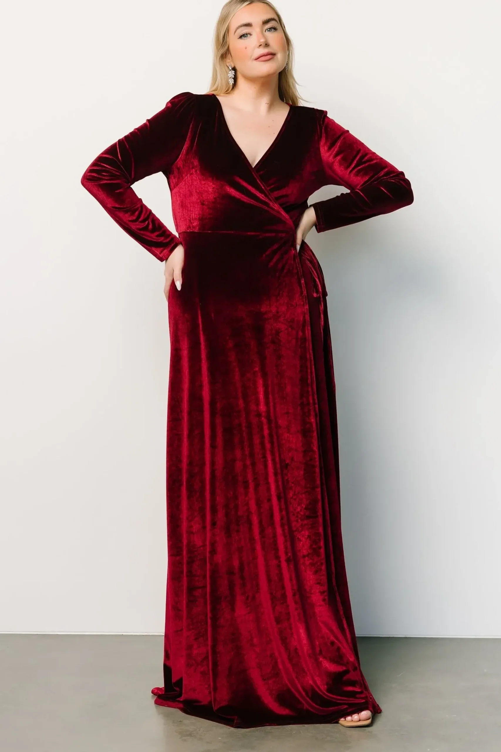 Outlet Baltic Born Esmerelda Velvet Wrap Maxi Dress | Merlot
