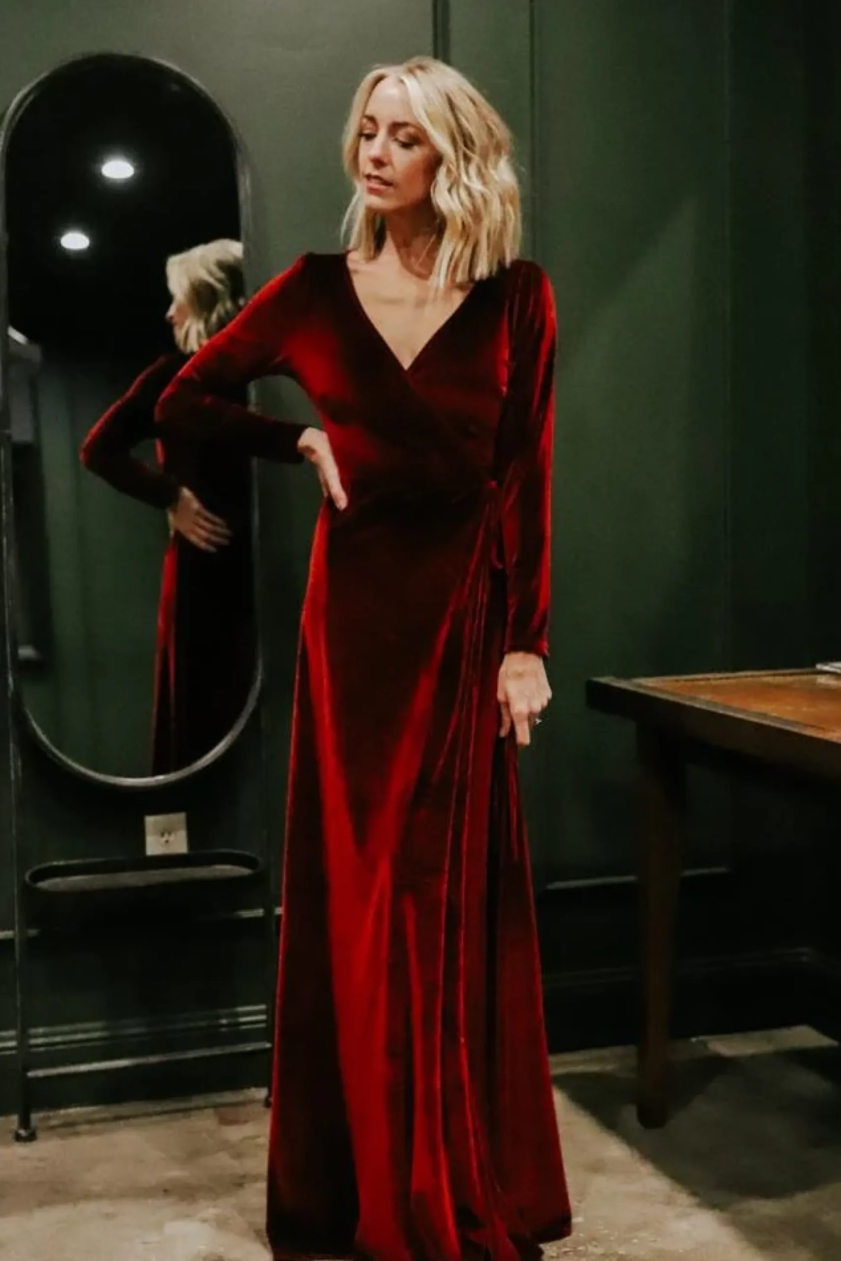 Outlet Baltic Born Esmerelda Velvet Wrap Maxi Dress | Merlot