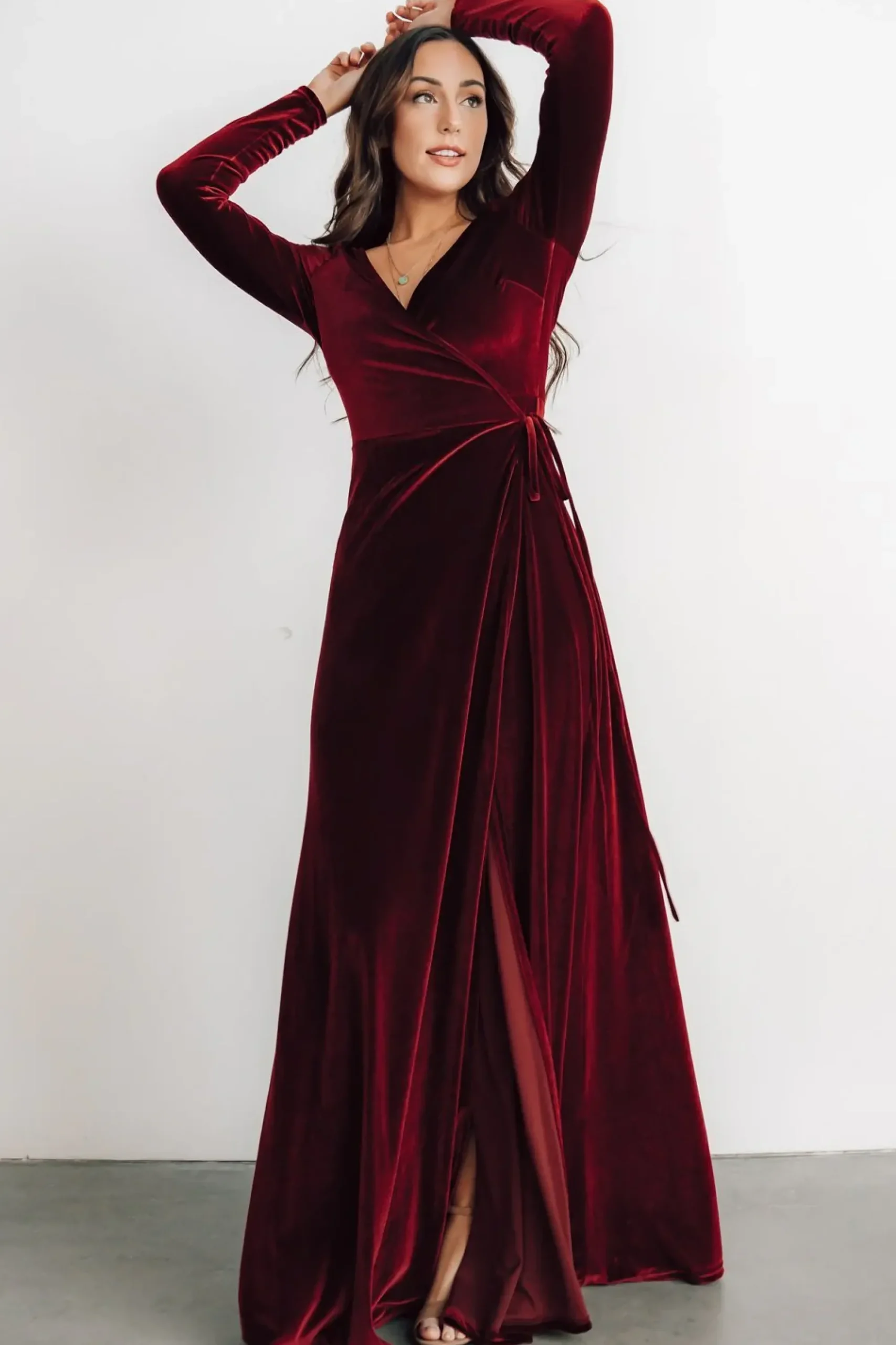 Outlet Baltic Born Esmerelda Velvet Wrap Maxi Dress | Merlot