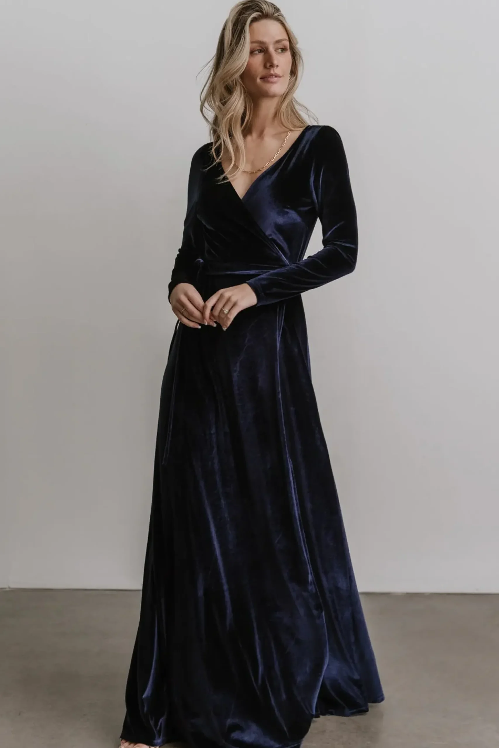 Online Baltic Born Esmerelda Velvet Wrap Maxi Dress | Navy