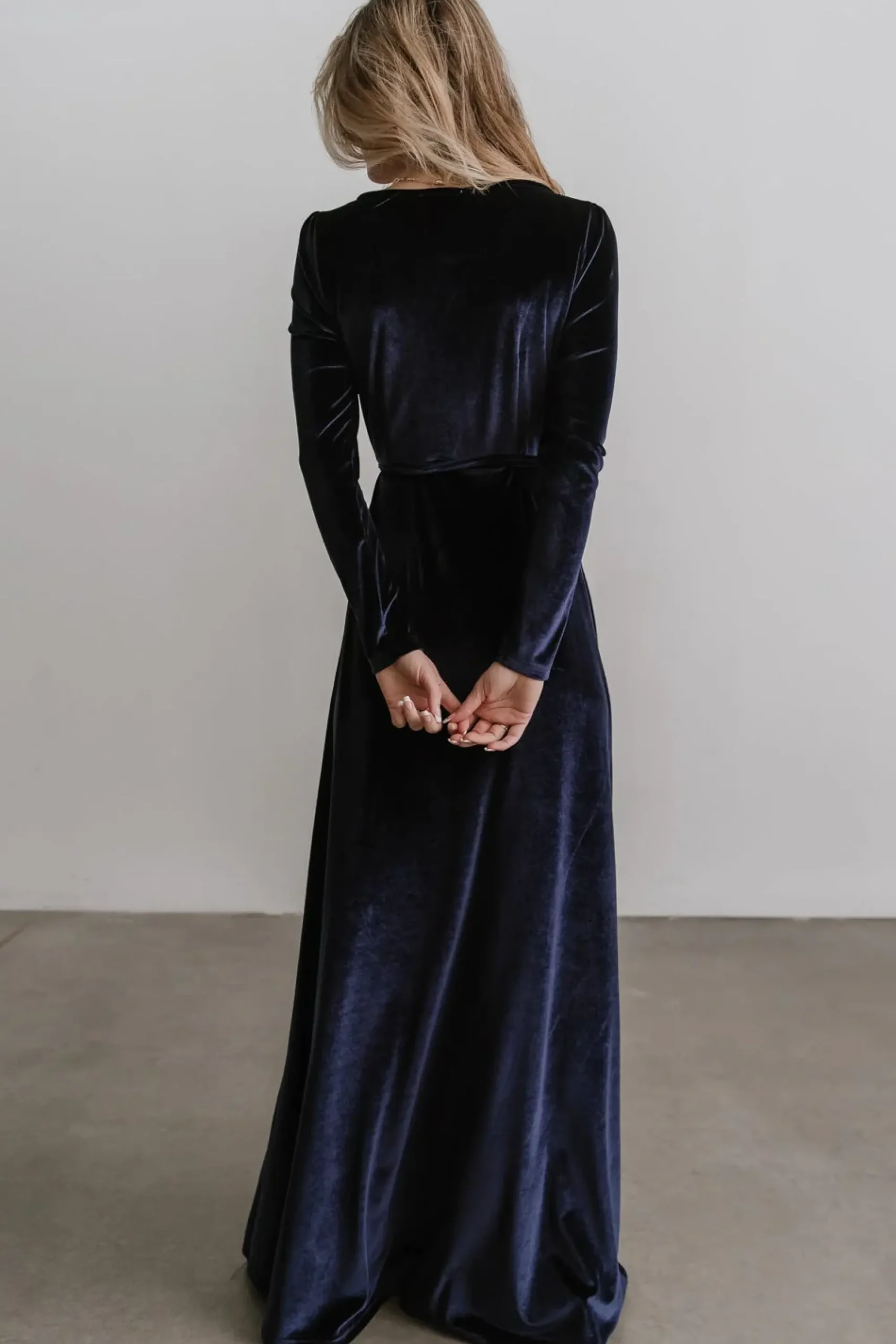 Online Baltic Born Esmerelda Velvet Wrap Maxi Dress | Navy
