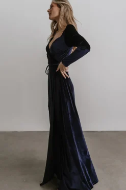 Online Baltic Born Esmerelda Velvet Wrap Maxi Dress | Navy