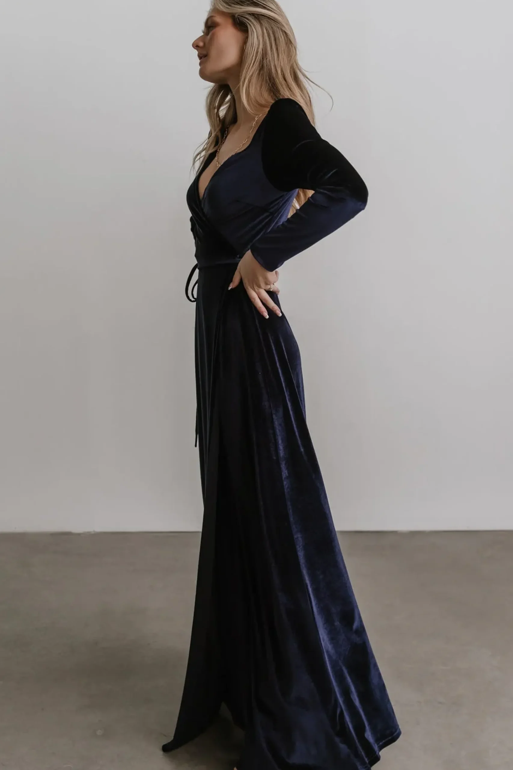 Online Baltic Born Esmerelda Velvet Wrap Maxi Dress | Navy