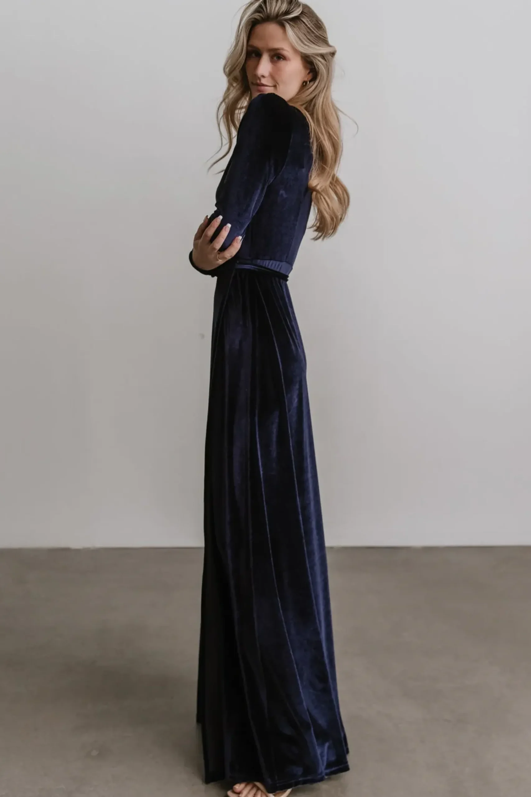 Online Baltic Born Esmerelda Velvet Wrap Maxi Dress | Navy