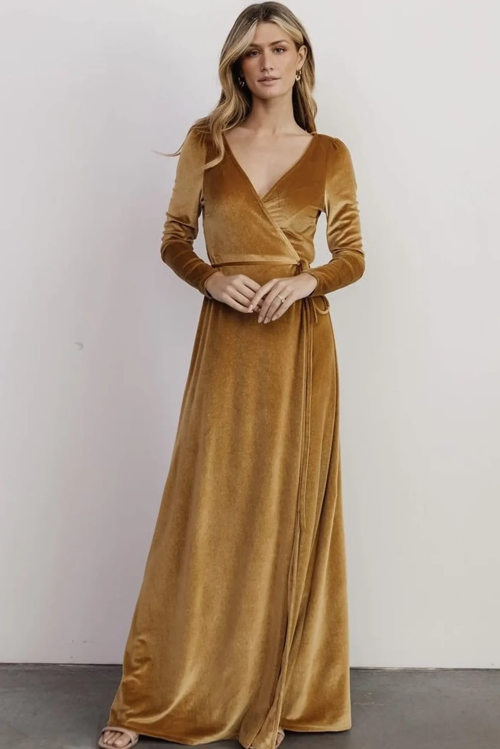 Best Baltic Born Esmerelda Velvet Wrap Maxi Dress | Gold