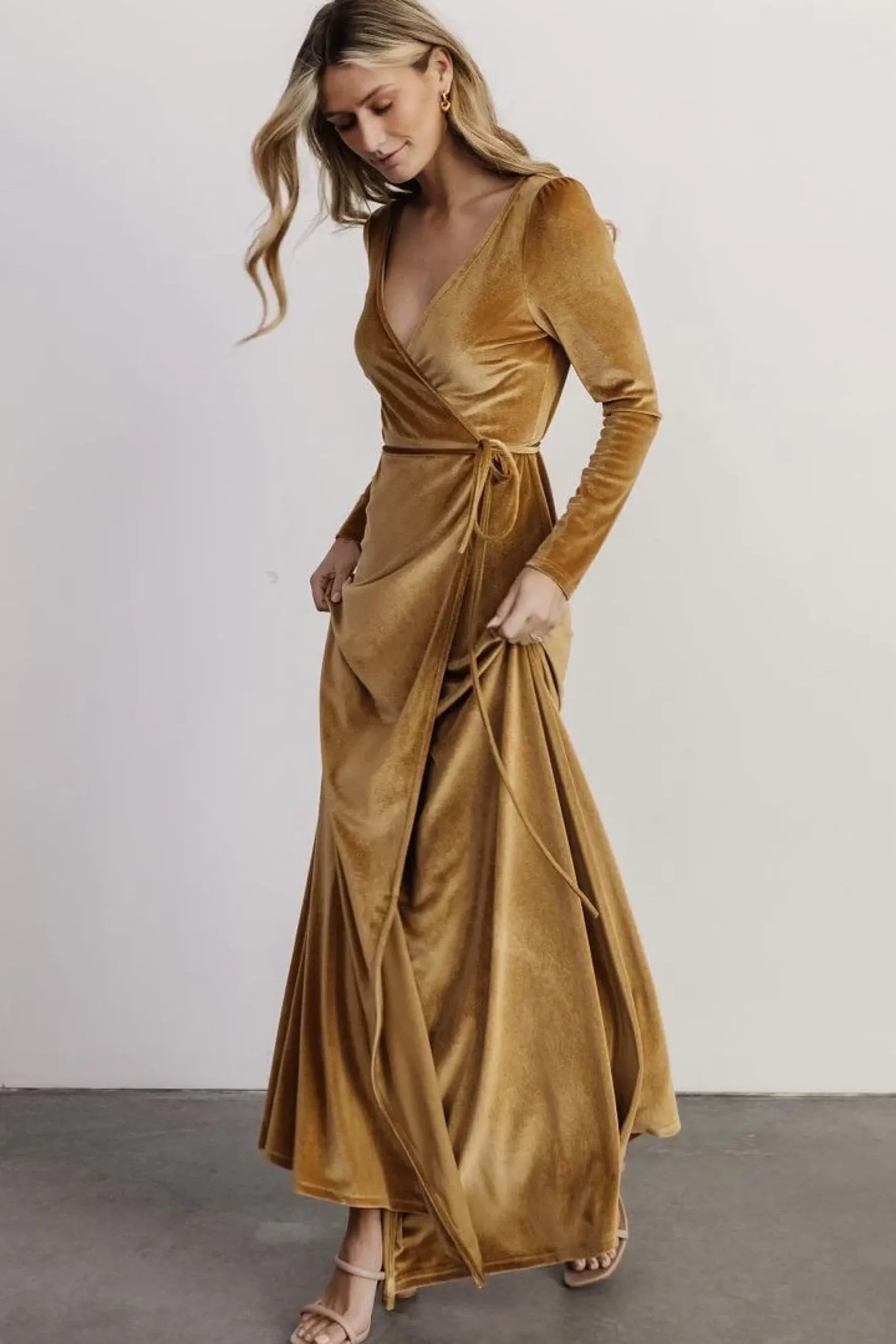 Best Baltic Born Esmerelda Velvet Wrap Maxi Dress | Gold
