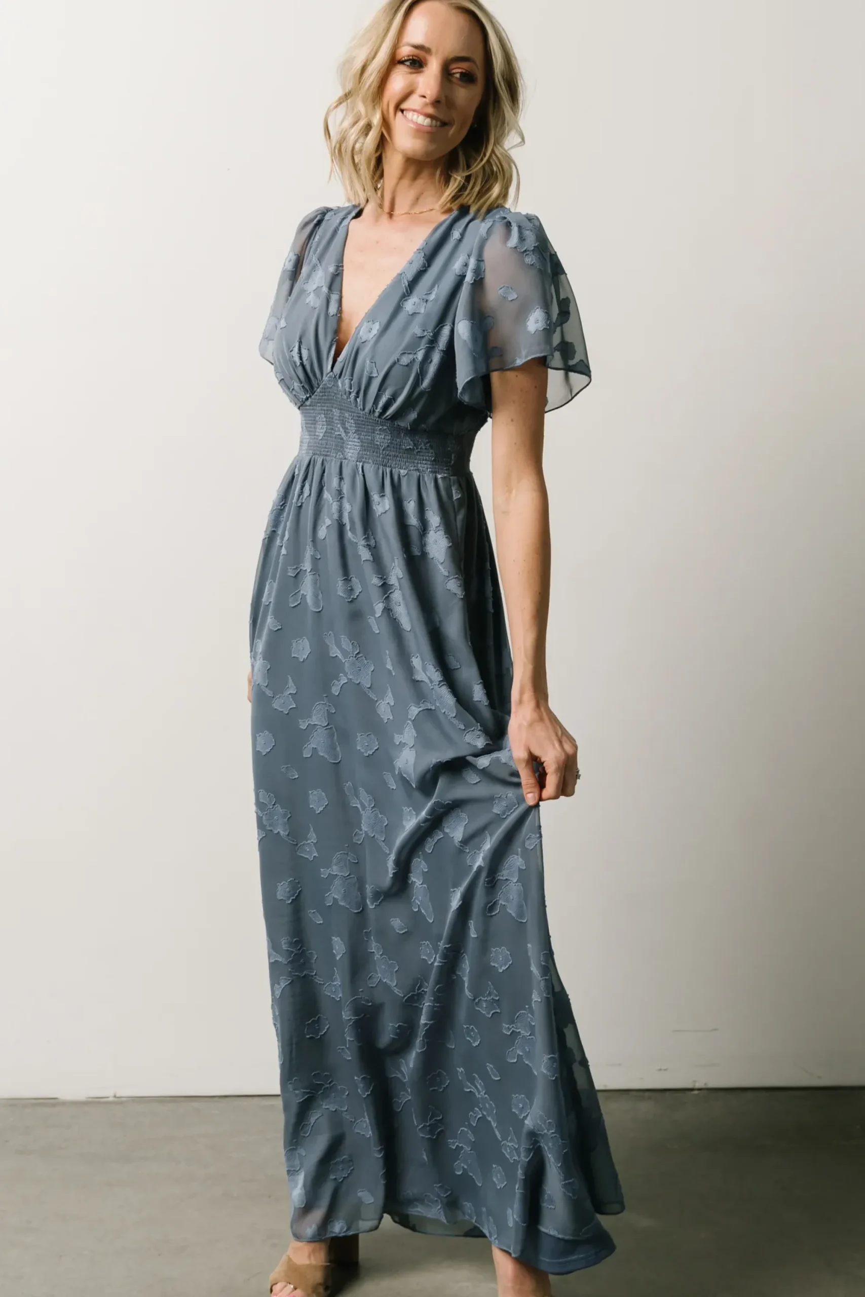 Online Baltic Born Evelyn Smocked Maxi Dress | Blue