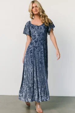 Sale Baltic Born Everley Velvet Maxi Dress | Whisper Blue
