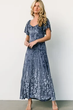 Sale Baltic Born Everley Velvet Maxi Dress | Whisper Blue