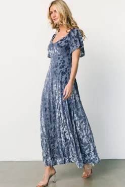 Sale Baltic Born Everley Velvet Maxi Dress | Whisper Blue