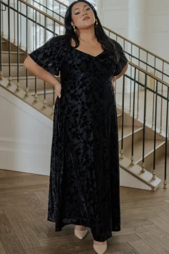 Outlet Baltic Born Everley Velvet Maxi Dress | Black