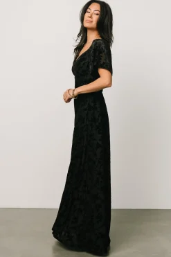 Outlet Baltic Born Everley Velvet Maxi Dress | Black