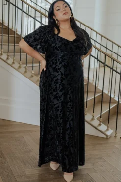 Outlet Baltic Born Everley Velvet Maxi Dress | Black