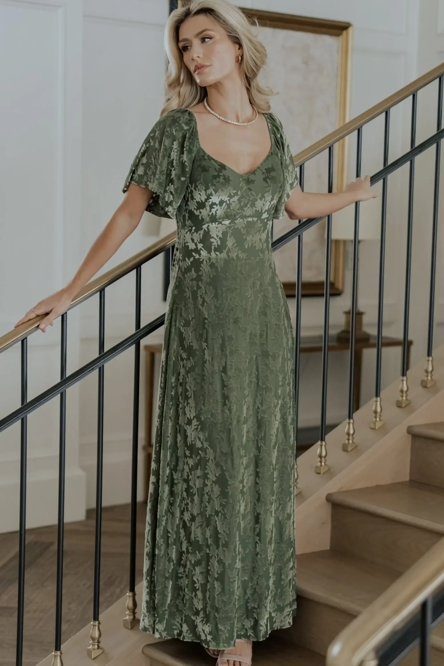 Fashion Baltic Born Everley Velvet Maxi Dress | Dark Sage