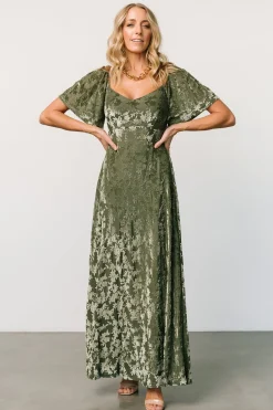 Fashion Baltic Born Everley Velvet Maxi Dress | Dark Sage