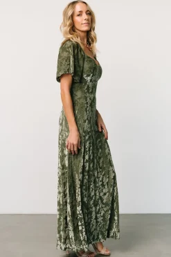Fashion Baltic Born Everley Velvet Maxi Dress | Dark Sage