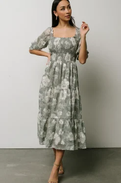 Outlet Baltic Born Fabian Jacquard Midi Dress | Dusty Sage