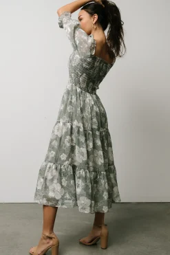 Outlet Baltic Born Fabian Jacquard Midi Dress | Dusty Sage