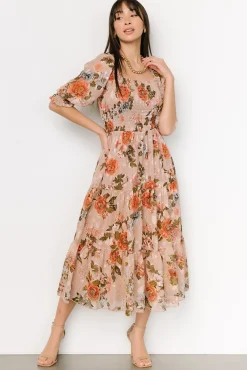 Fashion Baltic Born Fabian Jacquard Midi Dress | Dusty Mauve Multi