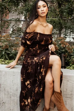 Best Baltic Born Fabian Jacquard Midi Dress | Mahogany Floral