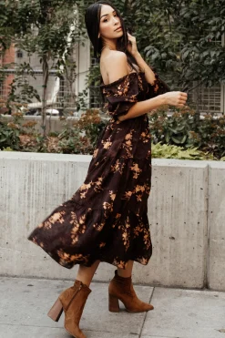 Best Baltic Born Fabian Jacquard Midi Dress | Mahogany Floral