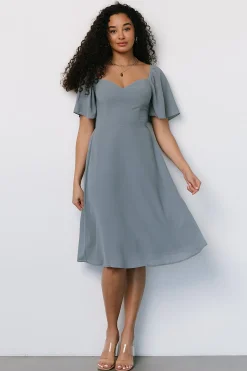 Hot Baltic Born Fabric Swatch - Colette Chiffon | Dusty Blue