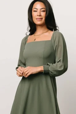 Online Baltic Born Fabric Swatch - Elise Chiffon | Dark Sage