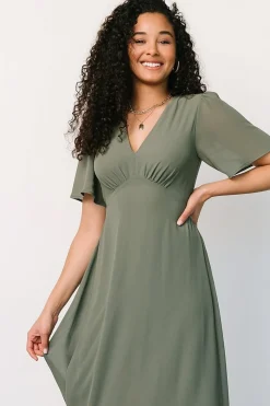 Hot Baltic Born Fabric Swatch - Esti Chiffon | Dark Sage