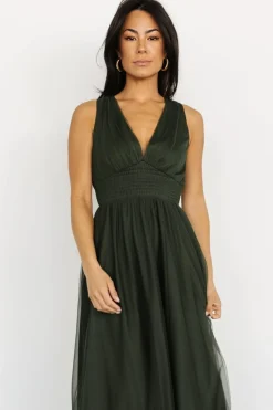 Sale Baltic Born Fabric Swatch - Kamila Tulle | Juniper Green