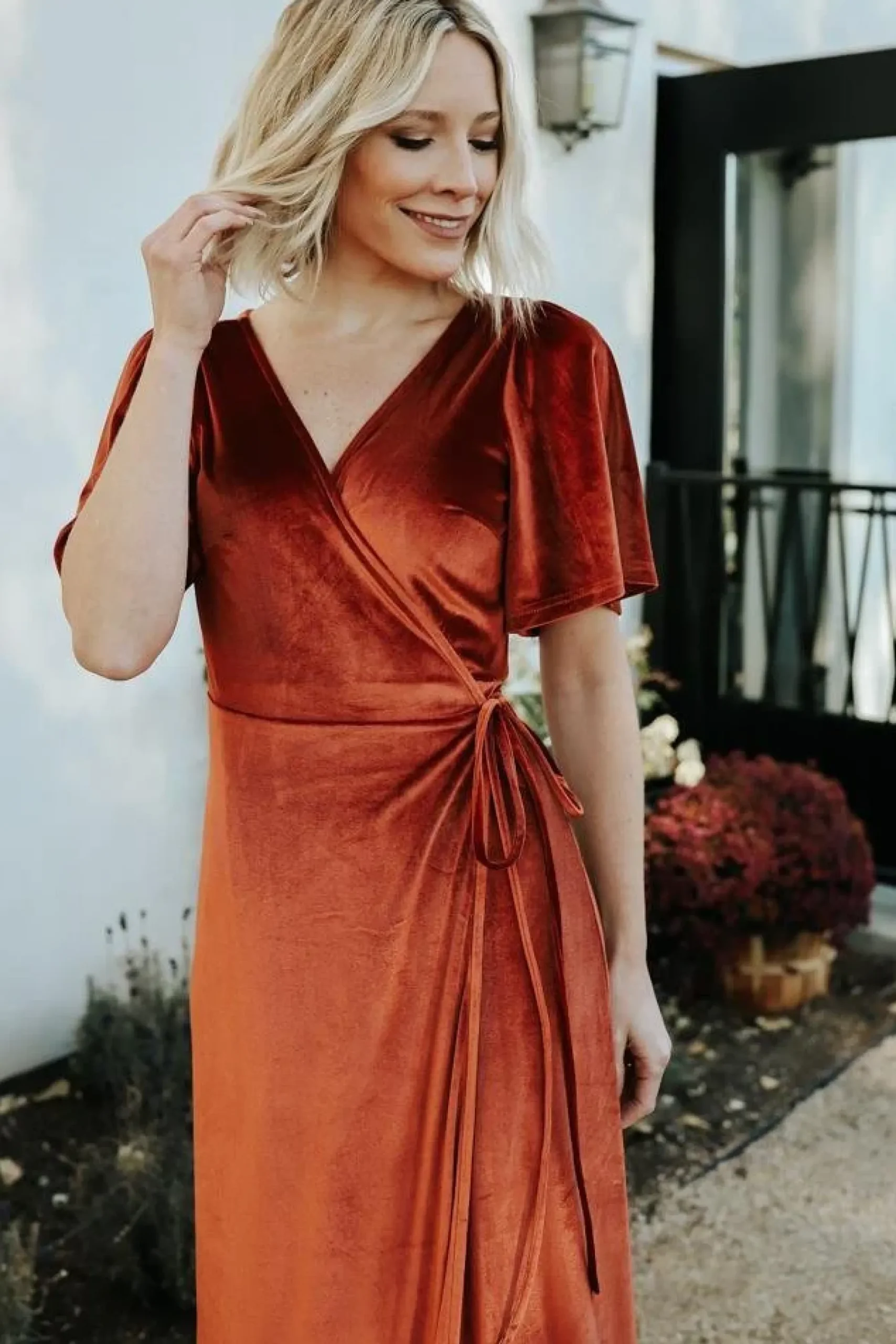 Fashion Baltic Born Fabric Swatch - Meghan Velvet | Rust