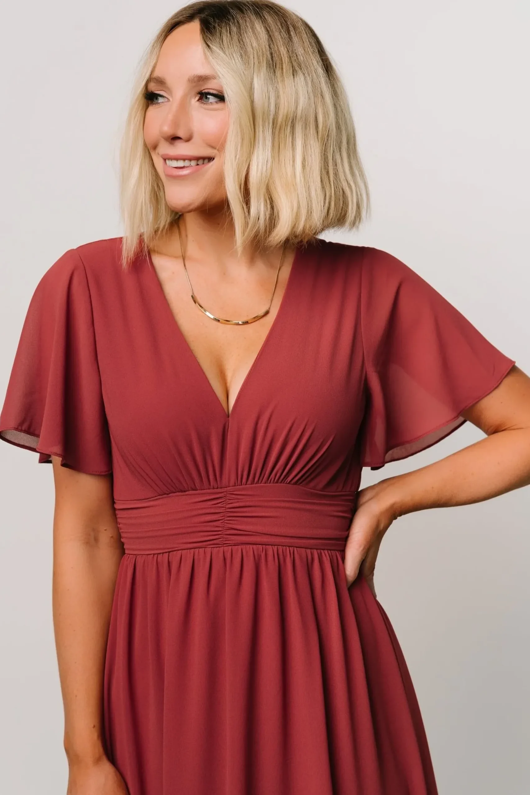 Hot Baltic Born Fabric Swatch - Ramona Chiffon | Terracotta