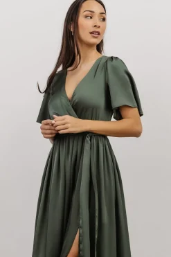 Discount Baltic Born Fabric Swatch - Sicily Satin | Dusty Green