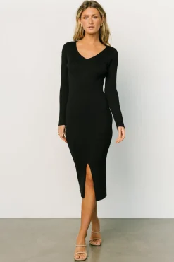 Clearance Baltic Born Fairmount Ribbed Midi Dress | Black