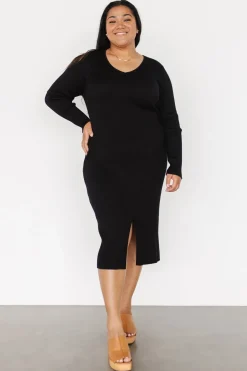Clearance Baltic Born Fairmount Ribbed Midi Dress | Black