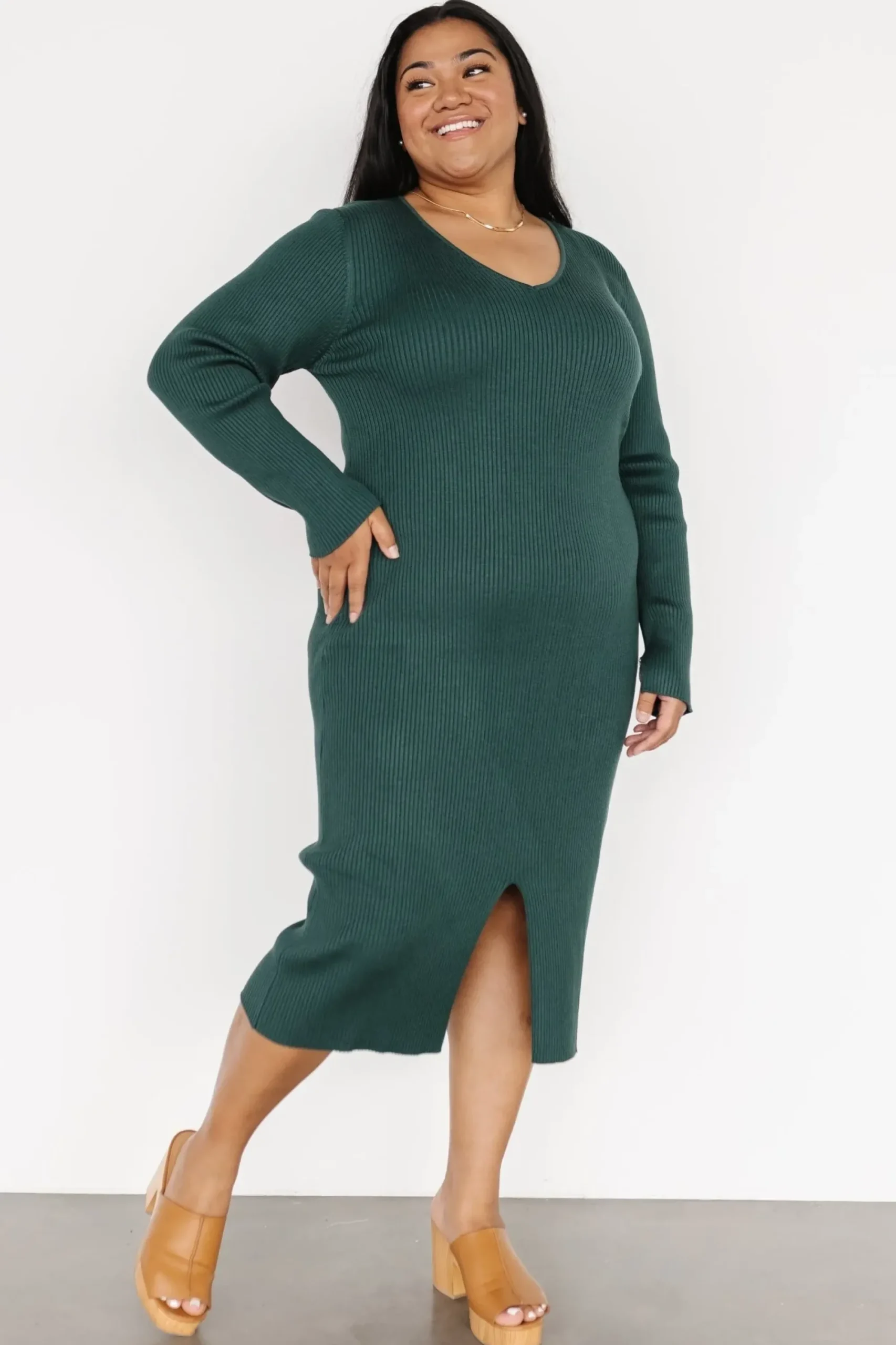 Fashion Baltic Born Fairmount Ribbed Midi Dress | Green