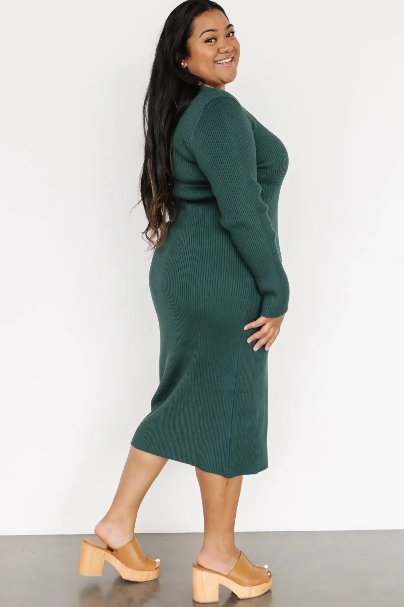 Fashion Baltic Born Fairmount Ribbed Midi Dress | Green