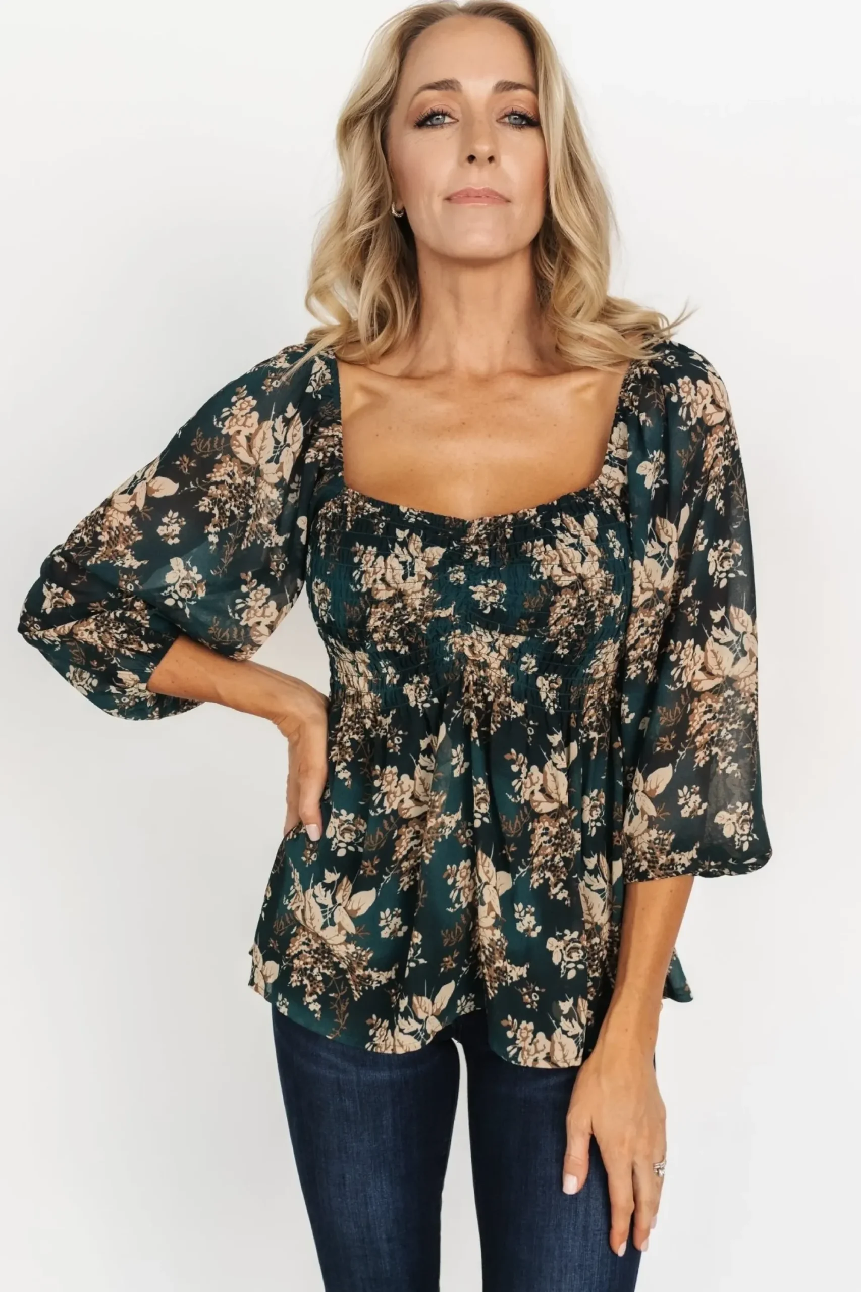 Hot Baltic Born Fenna Smocked Top | Topaz Floral