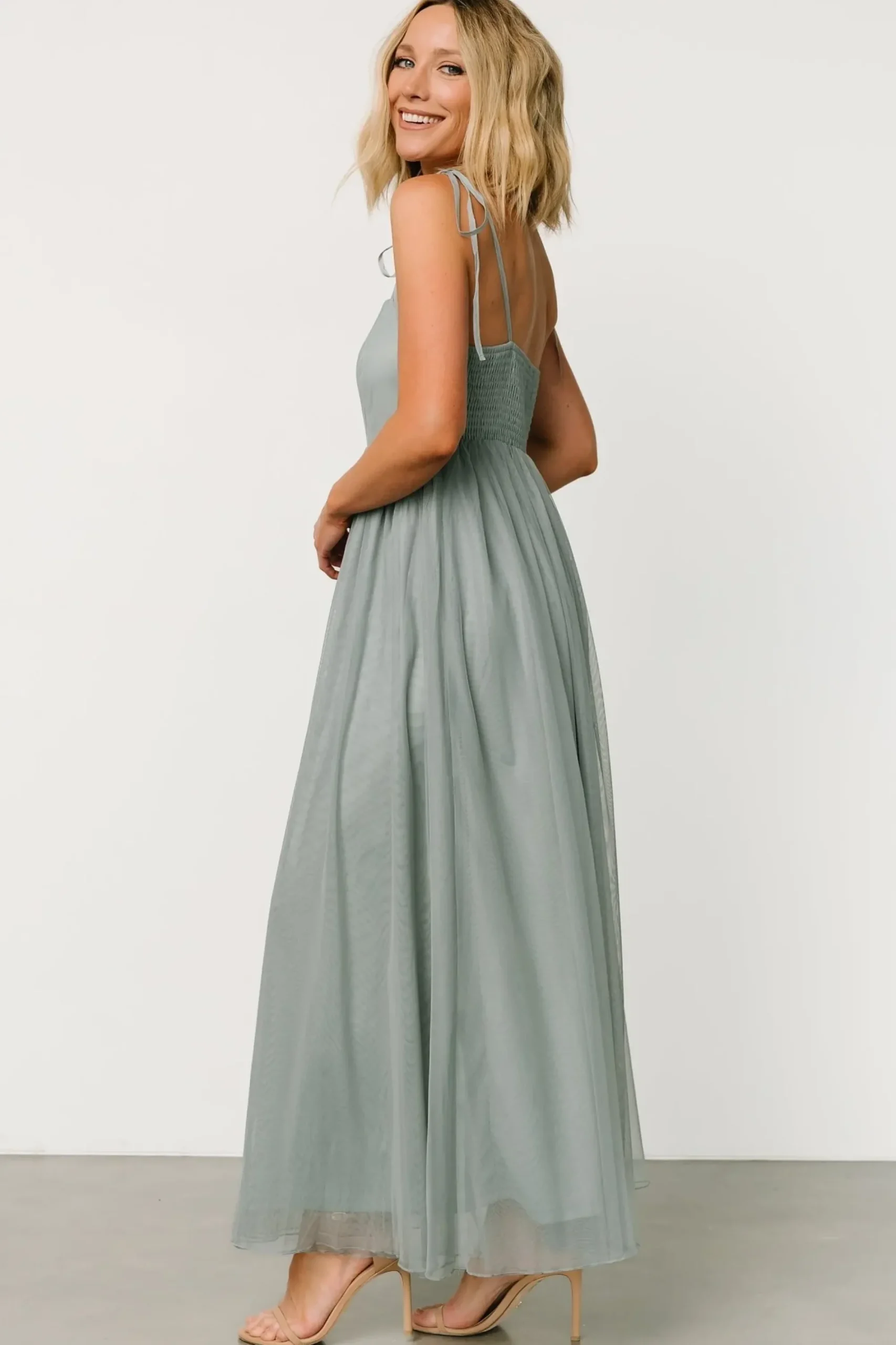 Sale Baltic Born Fiona Tulle Maxi Dress | Eucalyptus
